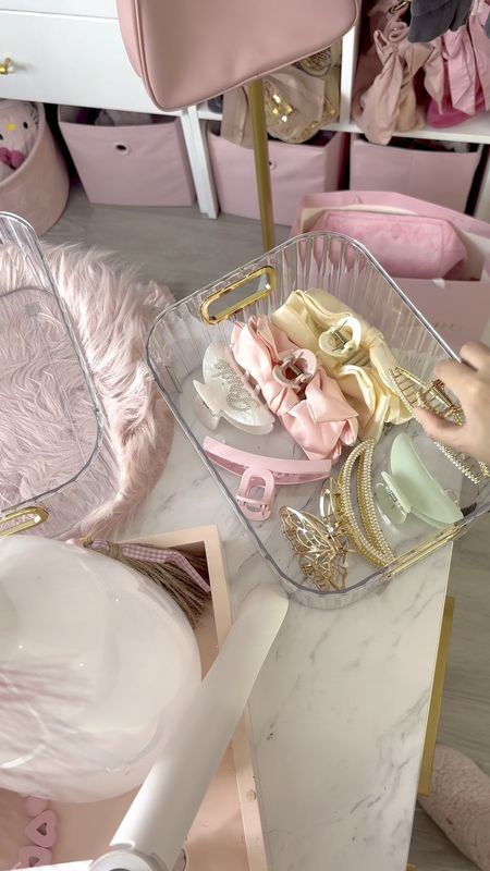 These clear bins with gold handles are perfection for organizing 🎀✨ 

#LTKMostLoved #LTKhome #LTKVideo