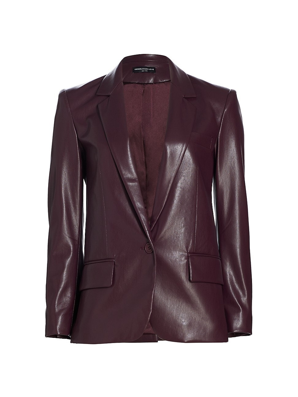 Women's Milan Vegan Leather Blazer - Bordeaux - Size XS | Saks Fifth Avenue