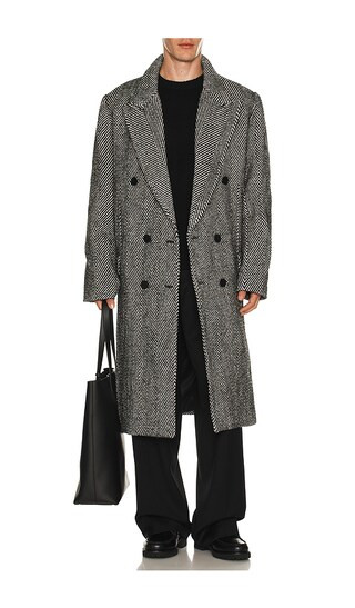 Elliot Wool Overcoat in Black | Revolve Clothing (Global)
