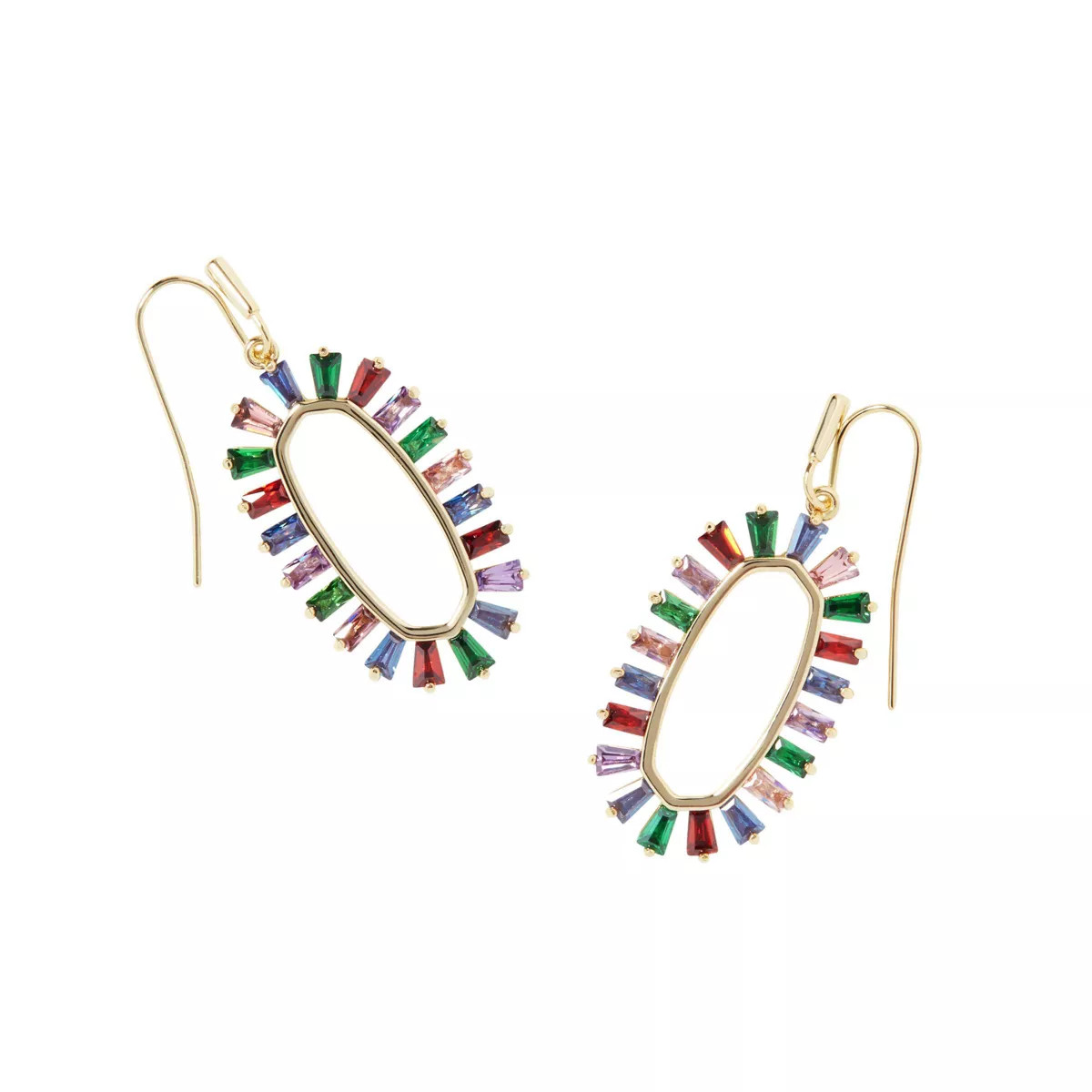 Kendra Scott Jessa Mix Crystal 14K Gold Over Brass Open Frame Drop Earrings | Target