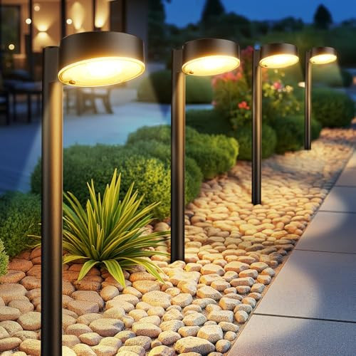 Ahaorigin 12 Pack Solar Pathway Lights Outdoor, 12 Brighter LED Solar Lights Outdoor Waterproof, Up to 12 Hrs Modern Solar Powered Path Light for Yard Garden Walkway Driveway | Amazon (US)