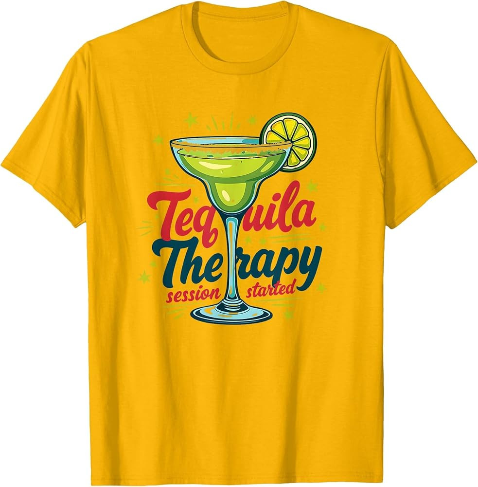 Tequila Therapy Session Started Margarita Design T-Shirt | Amazon (US)