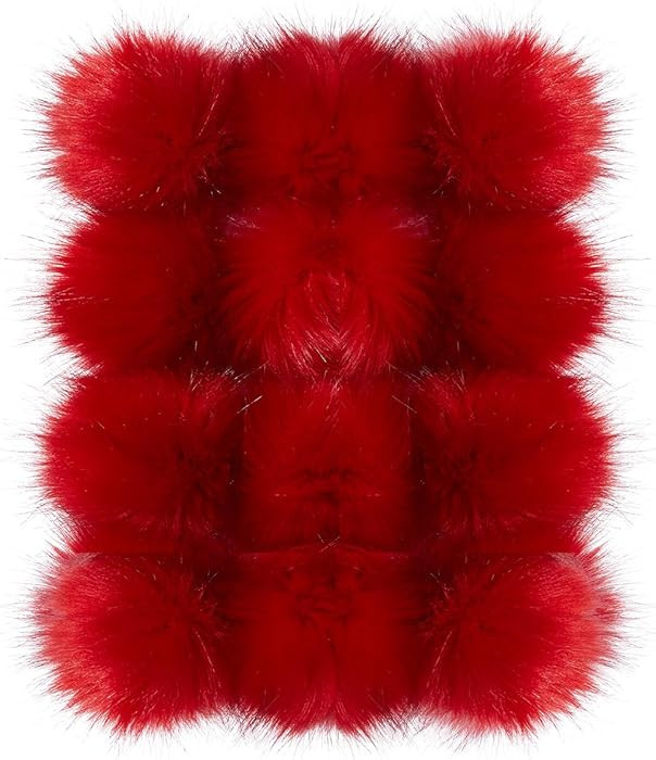 12 Pieces Faux Fur Pom Pom Balls Fur Fluffy Pompom Ball with Elastic Loop for Hats Shoes Scarves ... | Amazon (US)