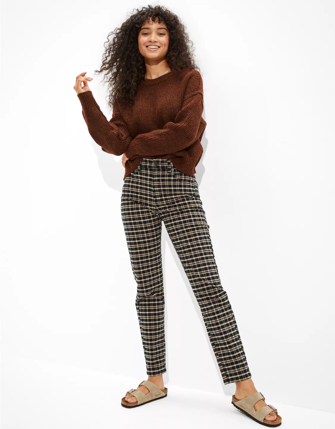 AE Plaid Mom Pant | American Eagle Outfitters (US & CA)