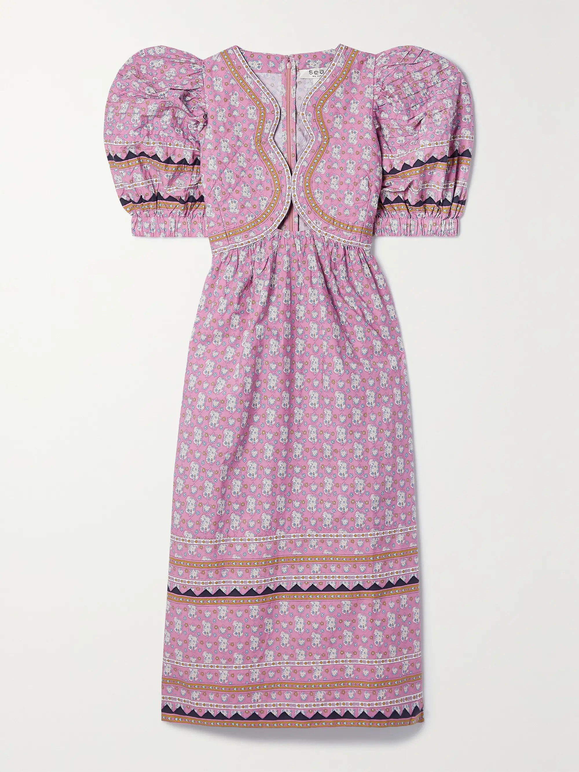 Perry cutout printed cotton-poplin midi dress | NET-A-PORTER (US)