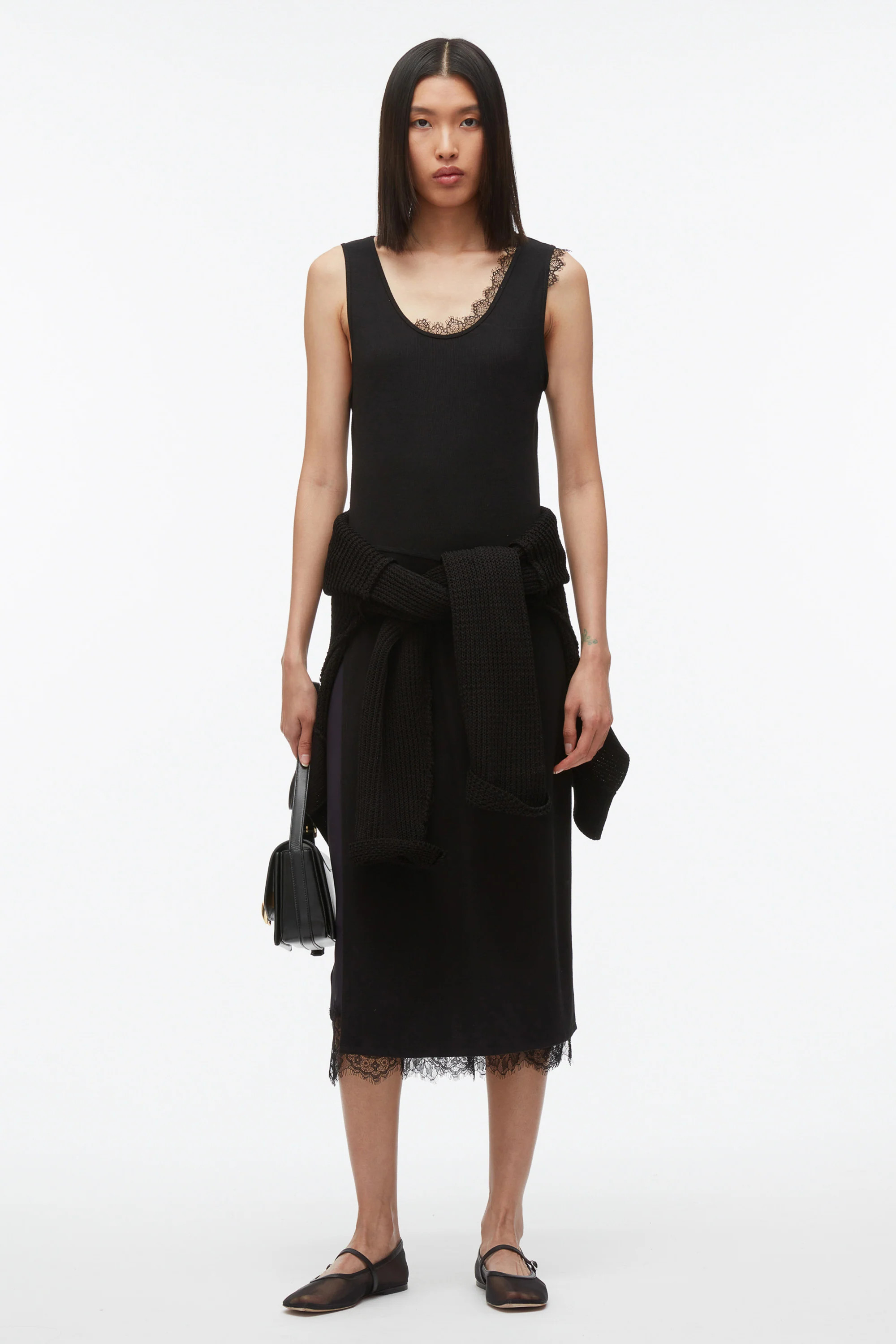 Deconstructed Tank Dress with Lace Trim | 3.1 Phillip Lim