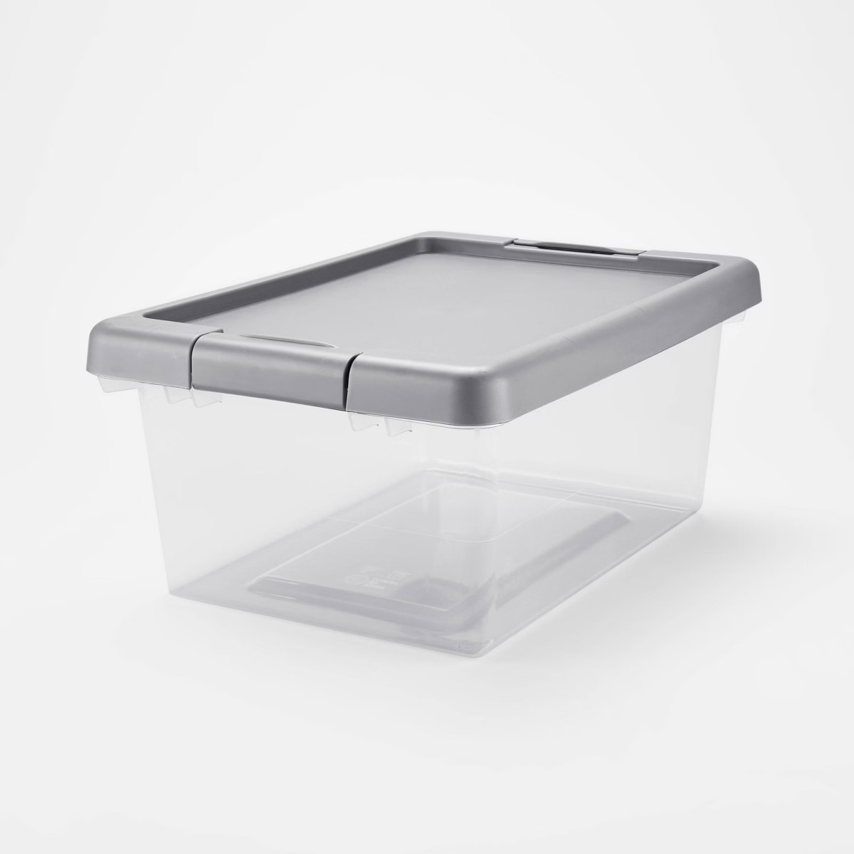 Small Latching Clear Storage Box - Brightroom™: Stackable Plastic Tote with Lid, Built-In Handl... | Target