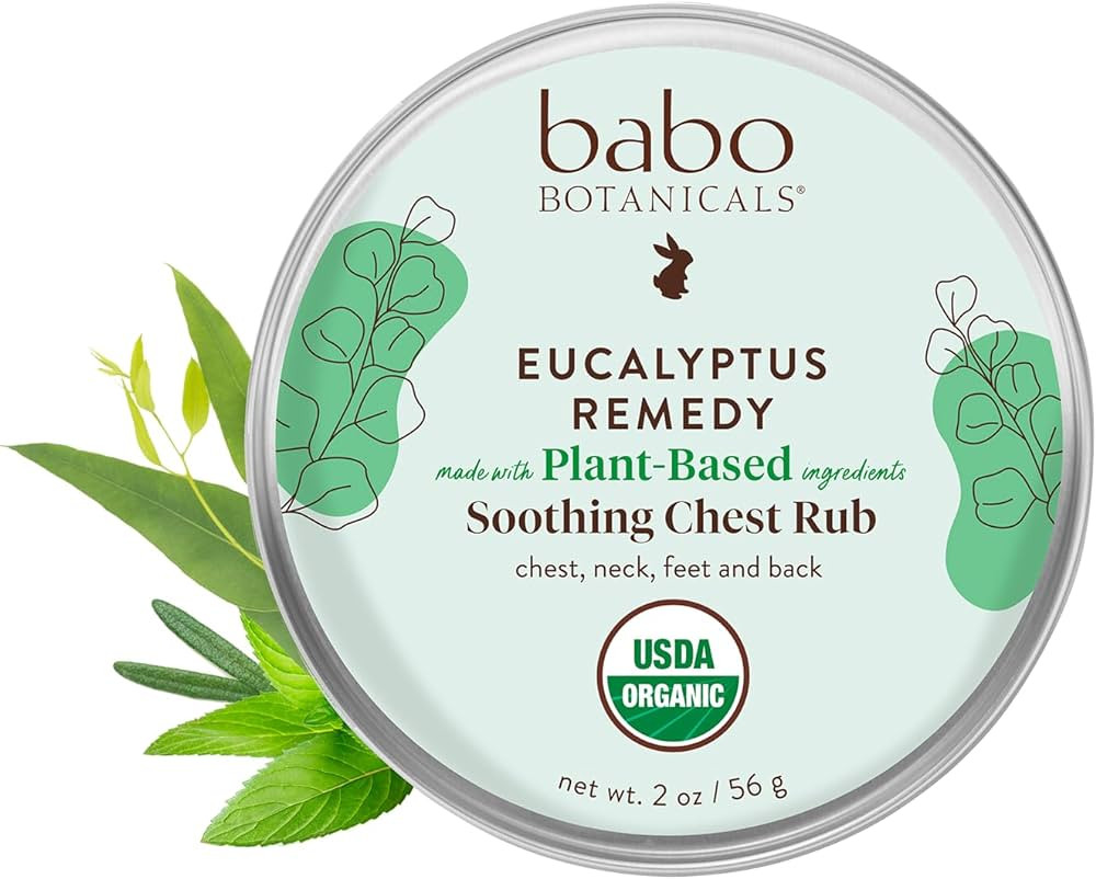 Babo Botanicals Eucalyptus Remedy Soothing Chest Rub - USDA Organic - Calming relief with eucalyp... | Amazon (US)