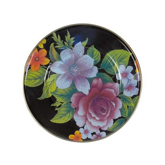 Flower Market Salad/Dessert Plate - Black | MacKenzie-Childs