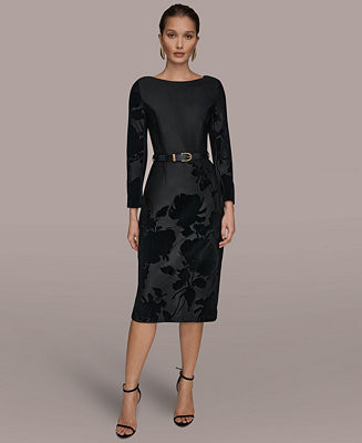 Women's Embossed Boat Neck Dress | Macy's