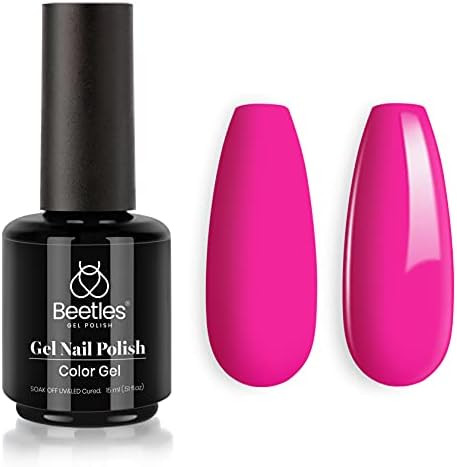 Beetles Gel Nail Polish Electric Pink Color Pinkmas Nails Soak Off LED Nail Lamp Summer Gel Polis... | Amazon (US)