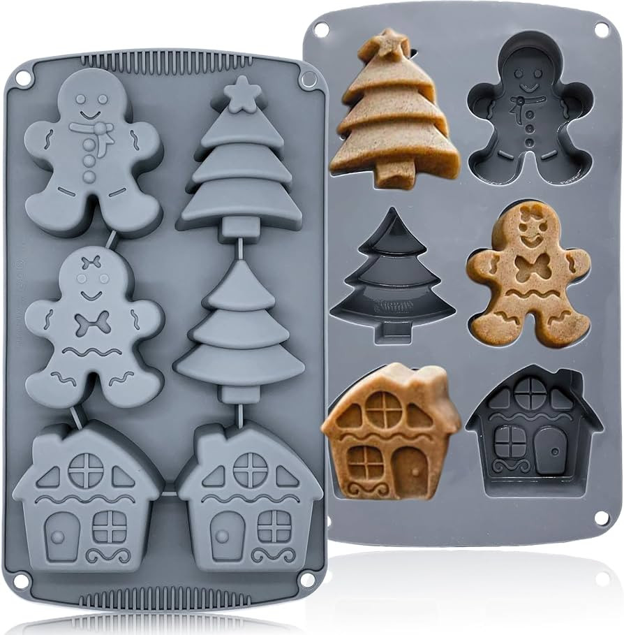 Christmas Silicone Molds For Baking Large Christmas Tree Holiday Silicone Mold 3D Shape Gingerbre... | Amazon (US)