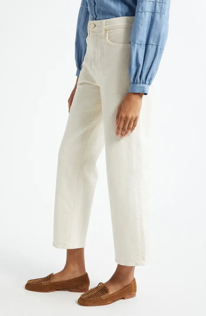 Veronica Beard Crosbie High Waist Crop Wide Leg Jeans | Nordstrom | Nordstrom