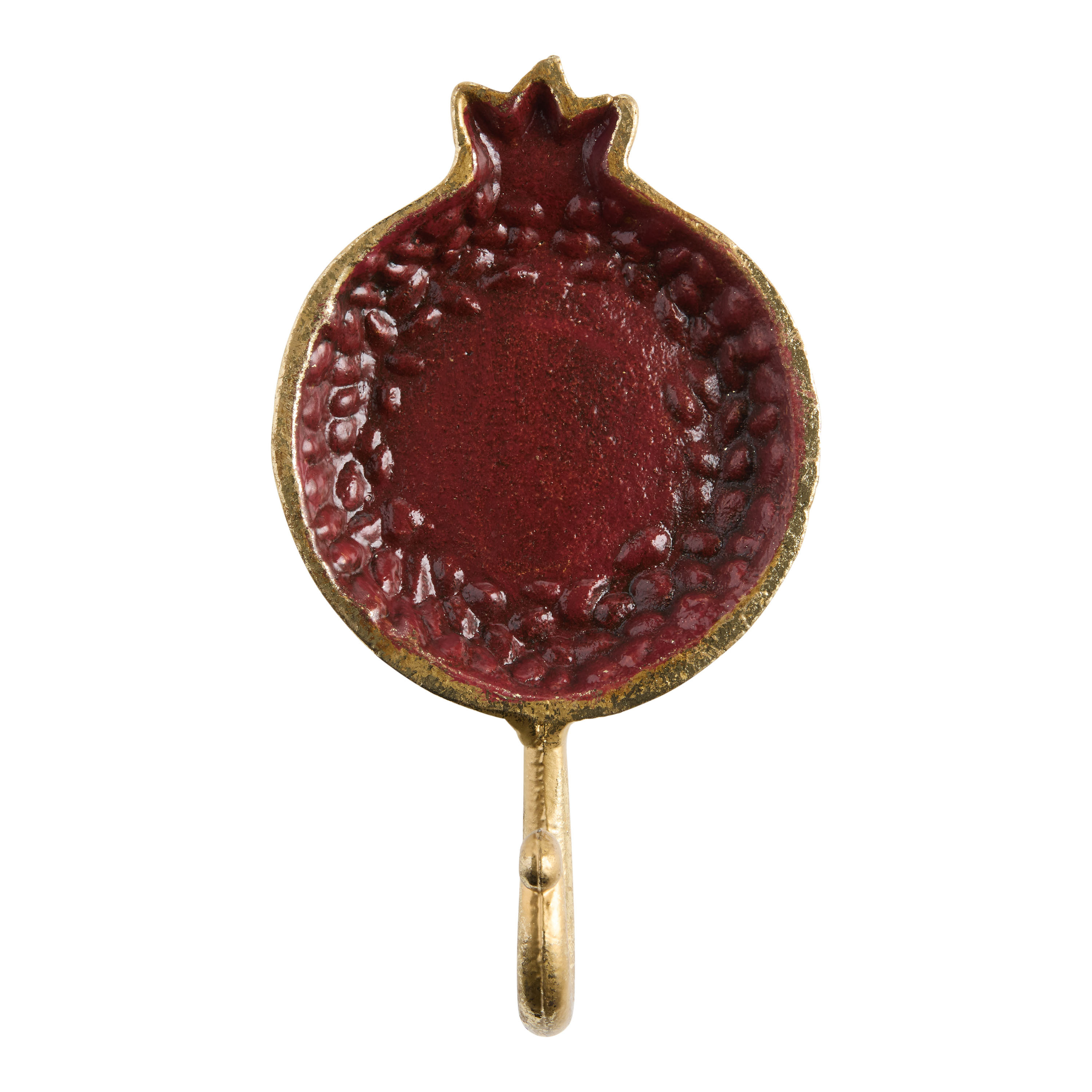 Antique Gold and Crimson Pomegranate Wall Hook | World Market