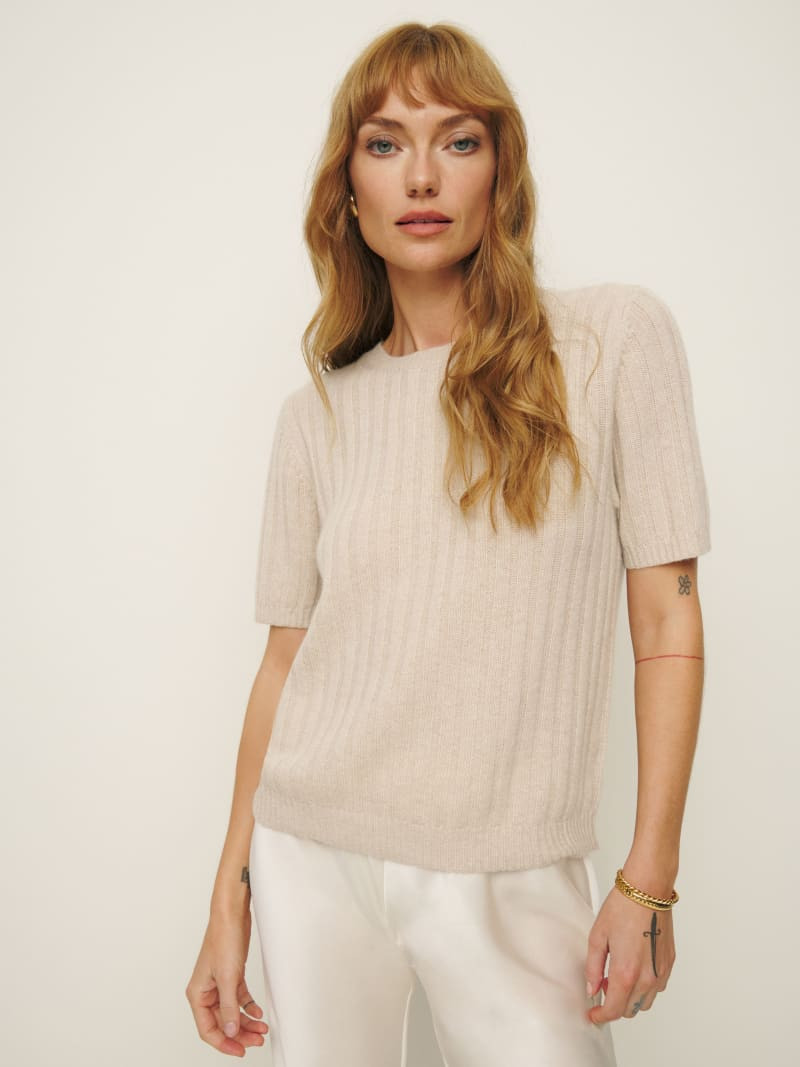 Tess Cashmere Short Sleeve Sweater | Reformation (Global)