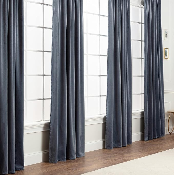 Chanasya 2-Panel Solid Velvet Blackout Curtains - 3-in-1 Back Tab, Rod Pocket, Ring Tab - for Win... | Amazon (US)