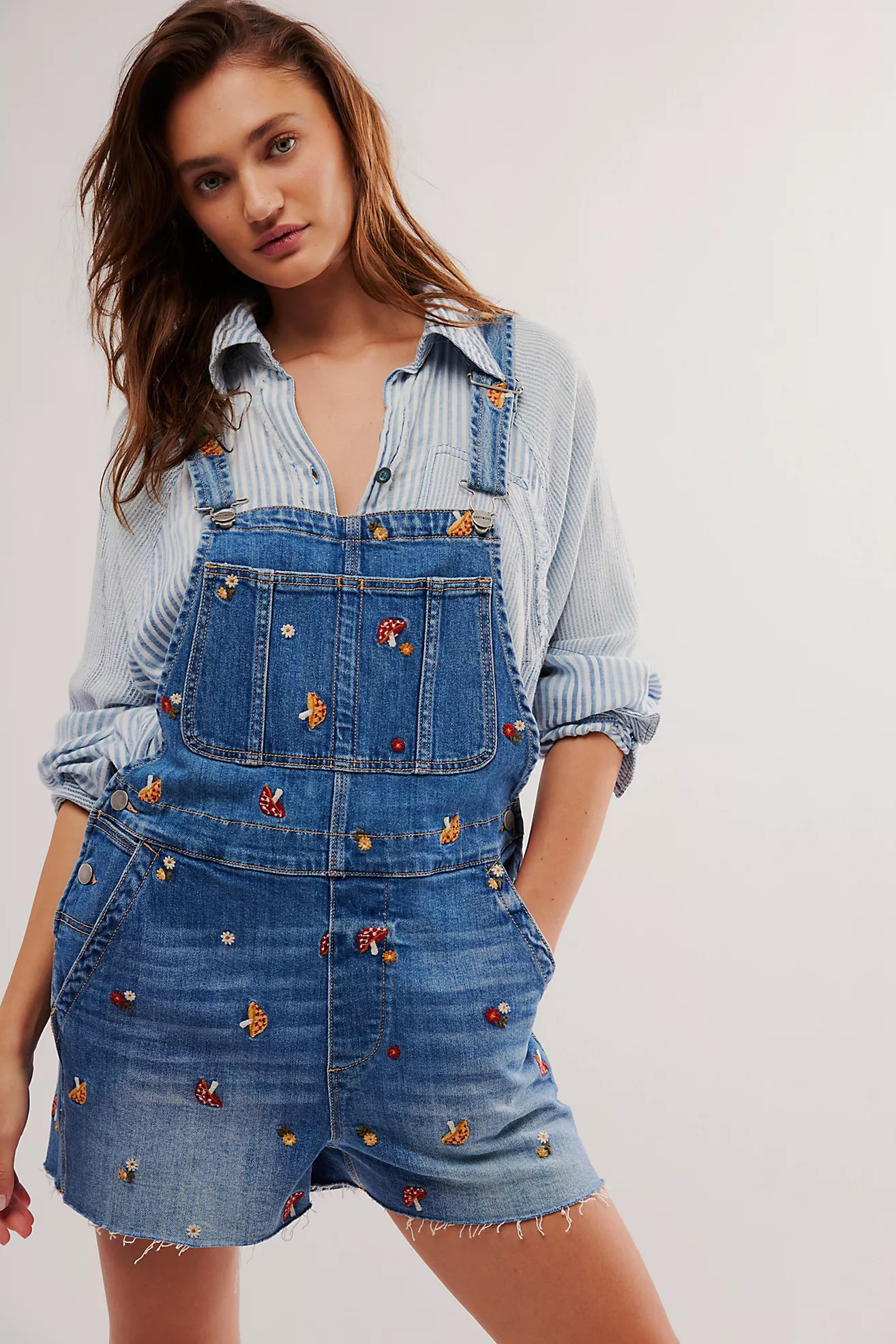 Driftwood Embroidered Shortalls | Free People (Global - UK&FR Excluded)