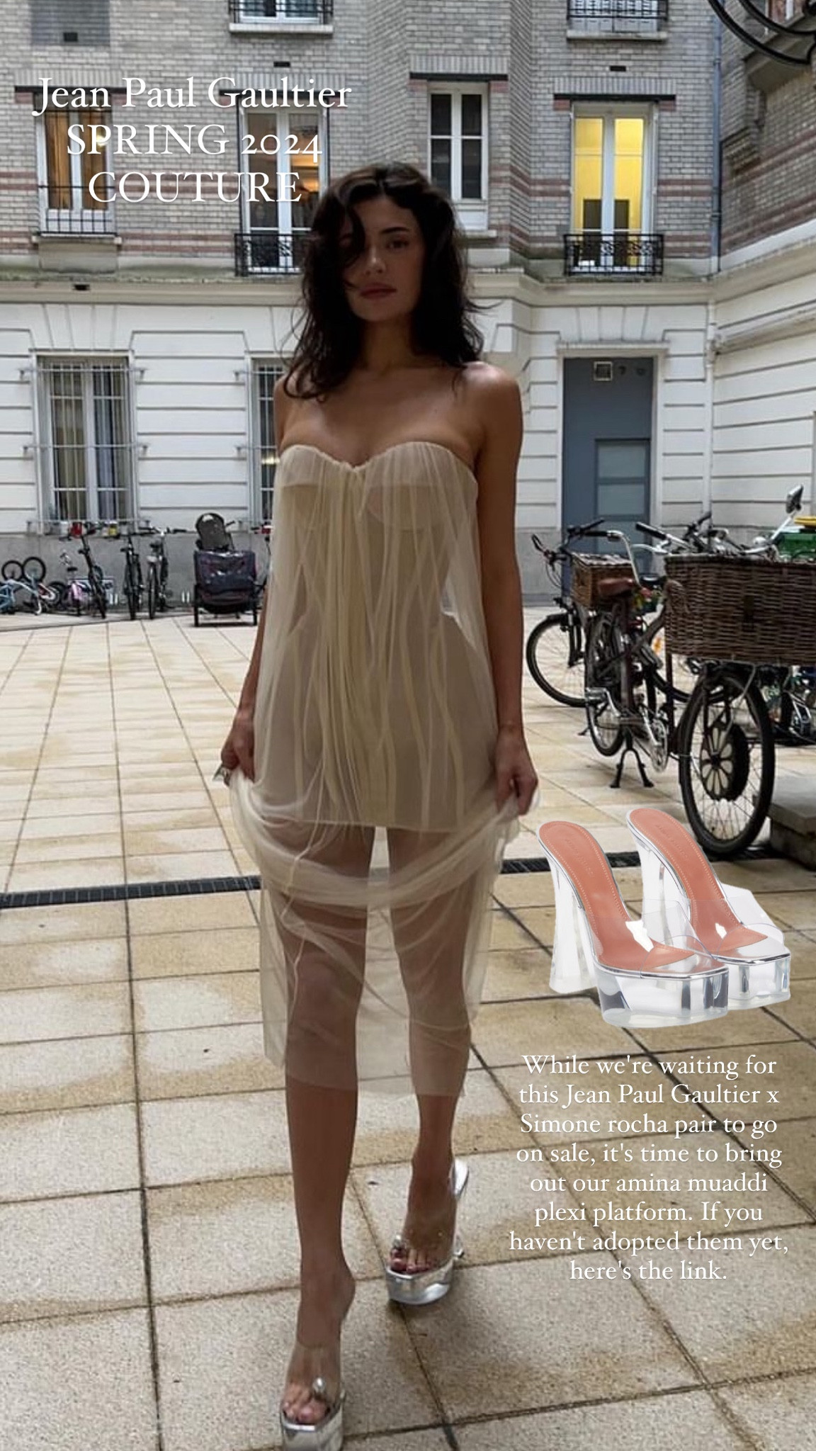 Plexi shoes are back for this spring summer 2024 , and we are happy to see them . 

While we're waiting for this Jean Paul Gaultier x Simone rocha pair to go on sale, it's time to bring out our amina muaddi plexi platform. If you haven't adopted them yet, here's the link.

#LTKshoecrush #LTKGiftGuide #LTKSeasonal