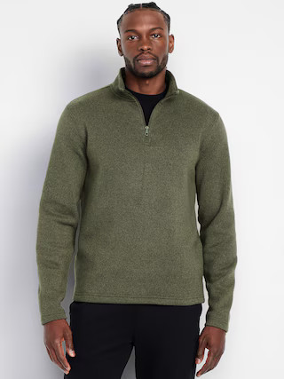Sweater-Knit Fleece Quarter-Zip Pullover | Old Navy (US)