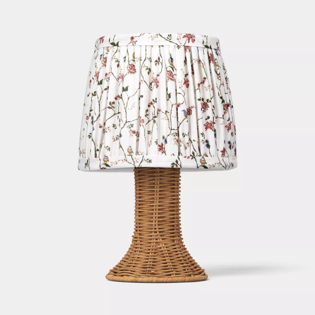 Mini Rattan and Pleated Lamp Shade Table Lamp Brown - Threshold™ | Target