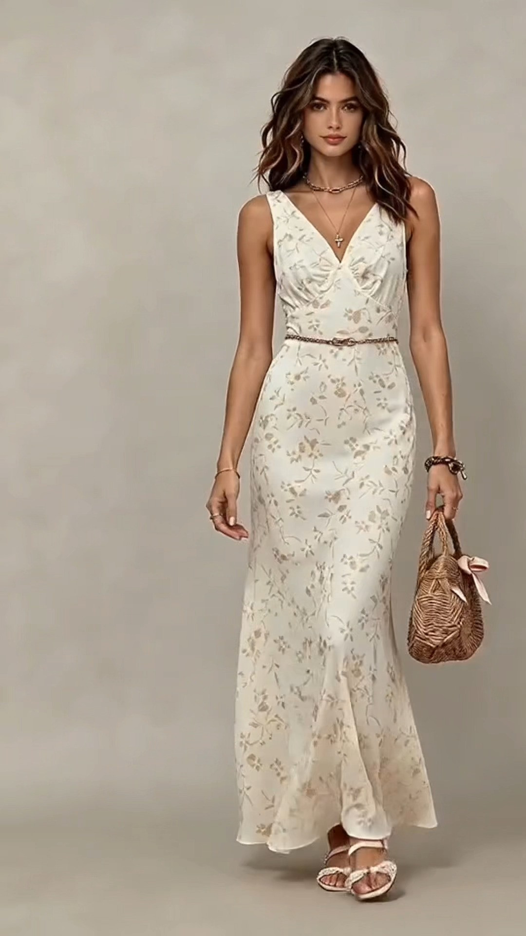 Cream Gold Floral Sleeveless Maxi Dress
#FloralMaxiDress #WeddingGuestDress #CreamDress #SummerFormal #MermaidDress 
 

 #LTKootd #LTKOver40 #LTKWorkwear