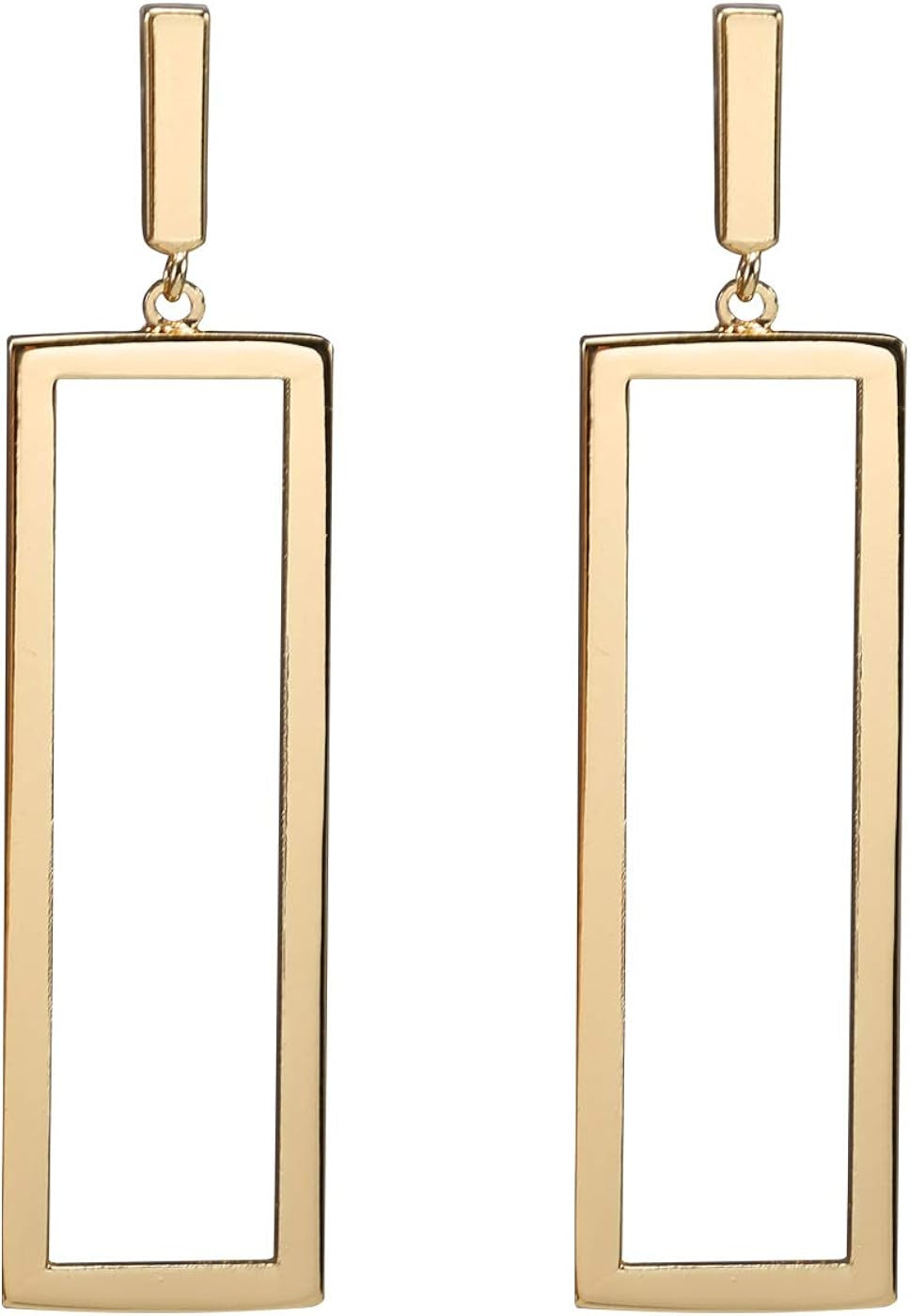 FAMARINE Gold Geometric Drop Earrings, Rectangle Dangle Earrings for Women Girls Costume Jewelry | Amazon (US)