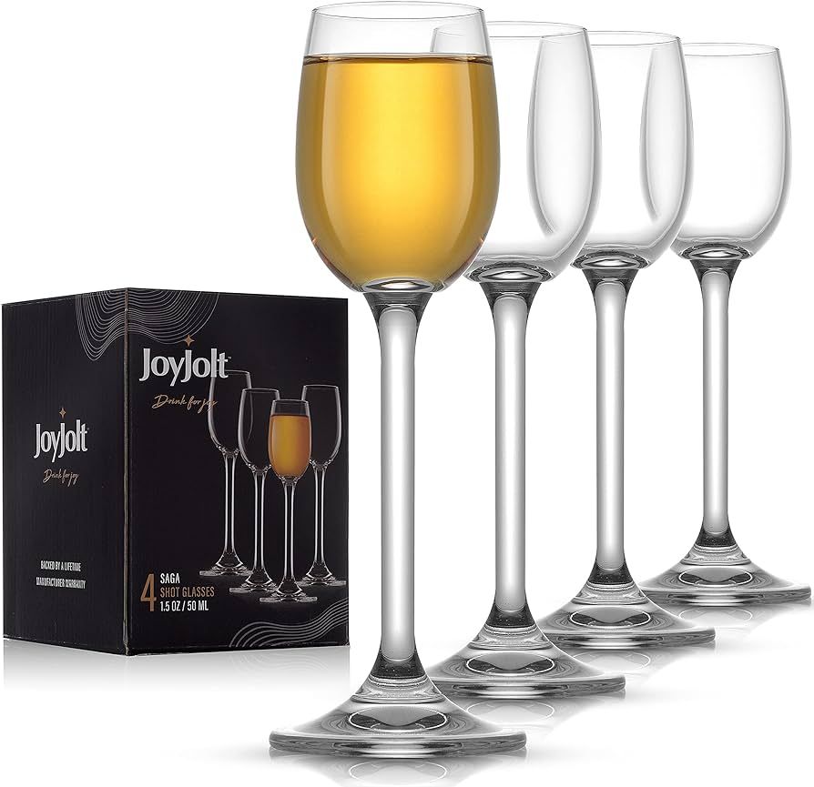 JoyJolt Saga Crystal Liquor Glasses - Cordial Glasses Made in Europe - 1.5 oz / 50 ml Absinthe Gl... | Amazon (US)
