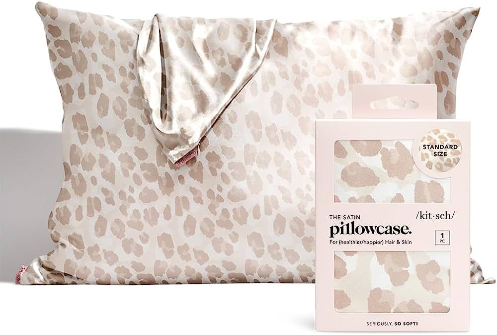 Kitsch Satin Pillowcase for Hair & Skin - Softer Than Silk Pillowcase for Hair & Skin Cooling Sat... | Amazon (US)