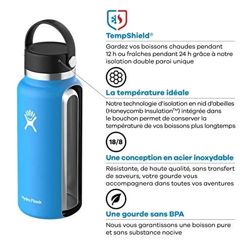 Hydro Flask 20 oz. Water Bottle - Stainless Steel, Reusable, Vacuum Insulated- Wide Mouth with Le... | Walmart (US)