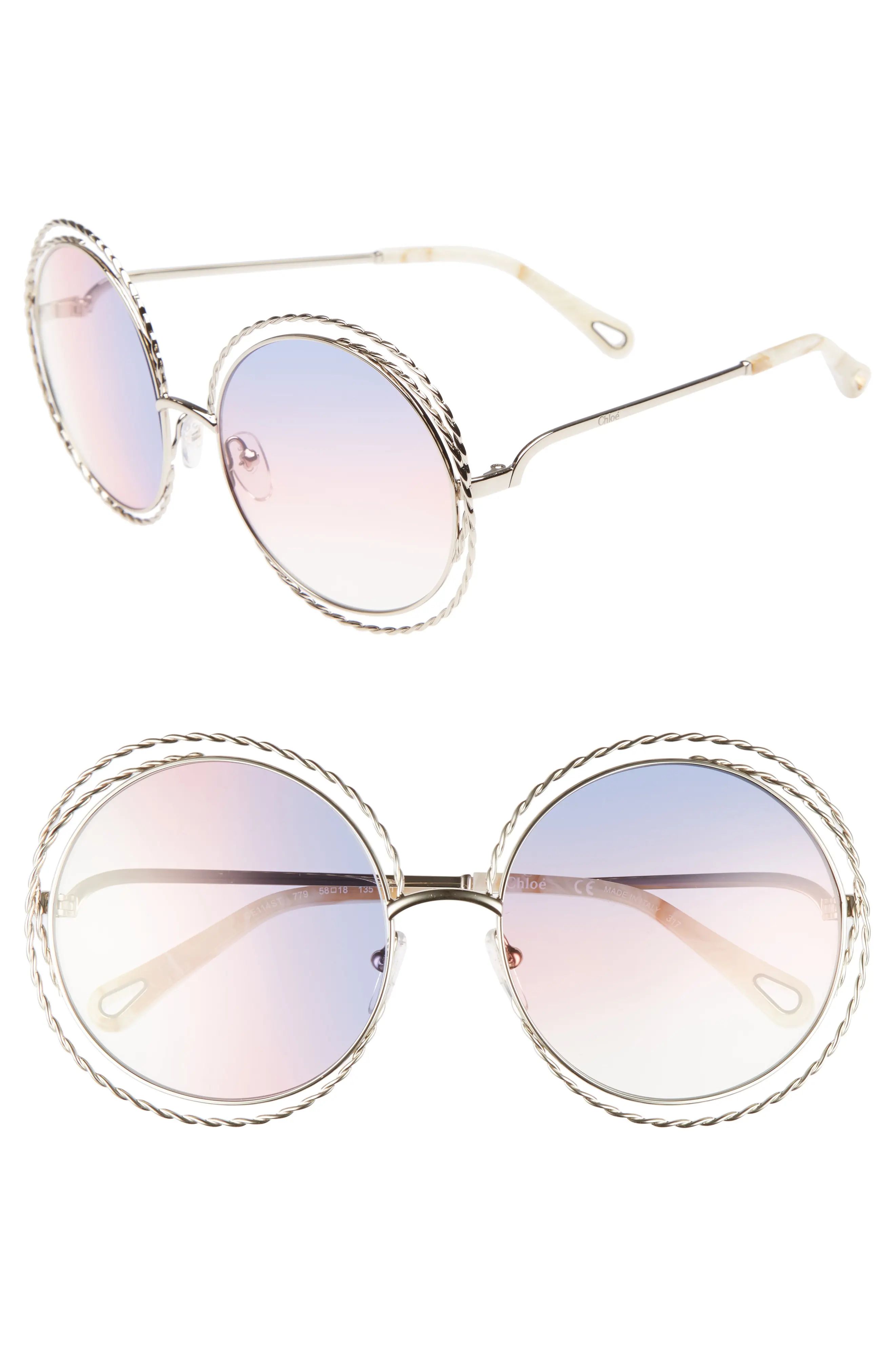 Carlina Torsade 58mm Round Sunglasses | Nordstrom