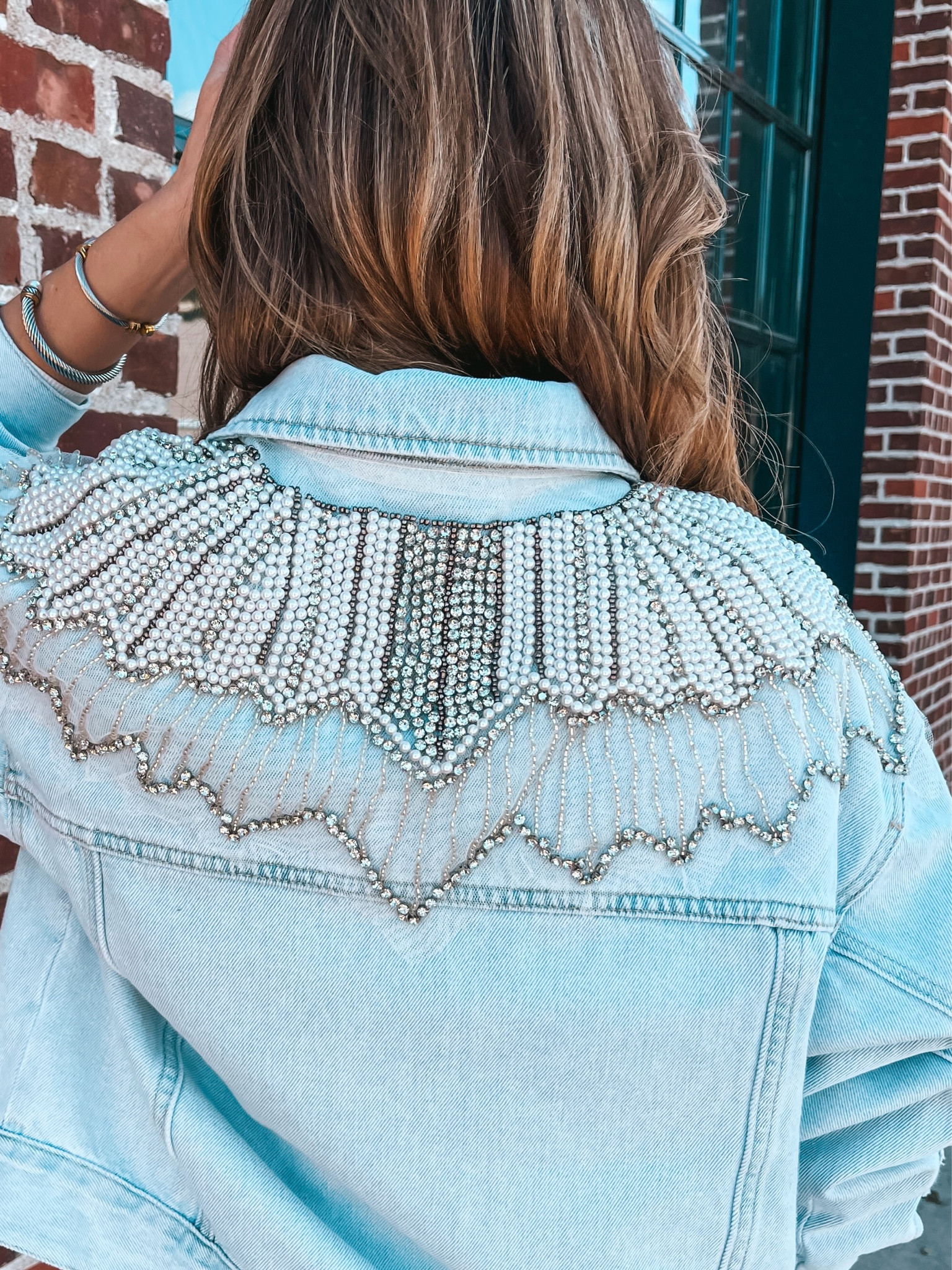 Jean Jacket and Bracelets 🩵🩶🤍

#LTKGiftGuide #LTKFindsUnder100