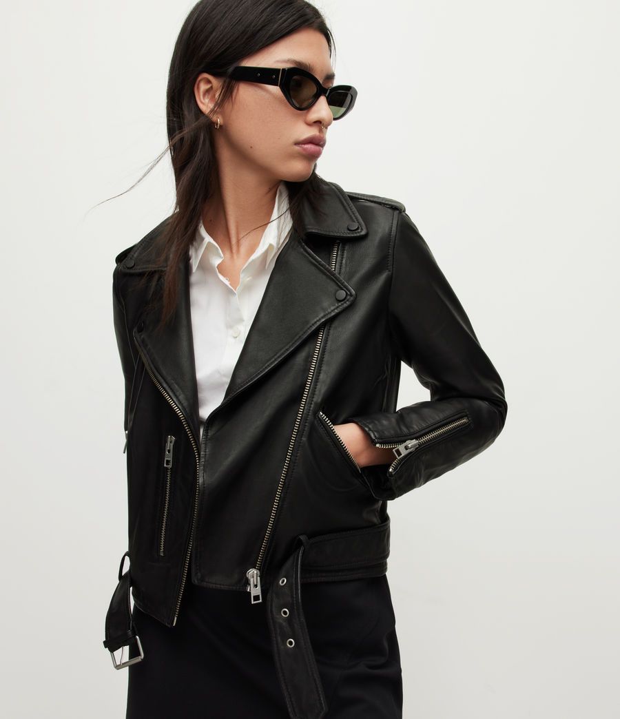 "Balfern Leather Biker Jacket" | AllSaints (US)