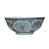 Creative Co-Op Hand Painted Stoneware Bowl with Floral Design, Blue and White | Amazon (US)