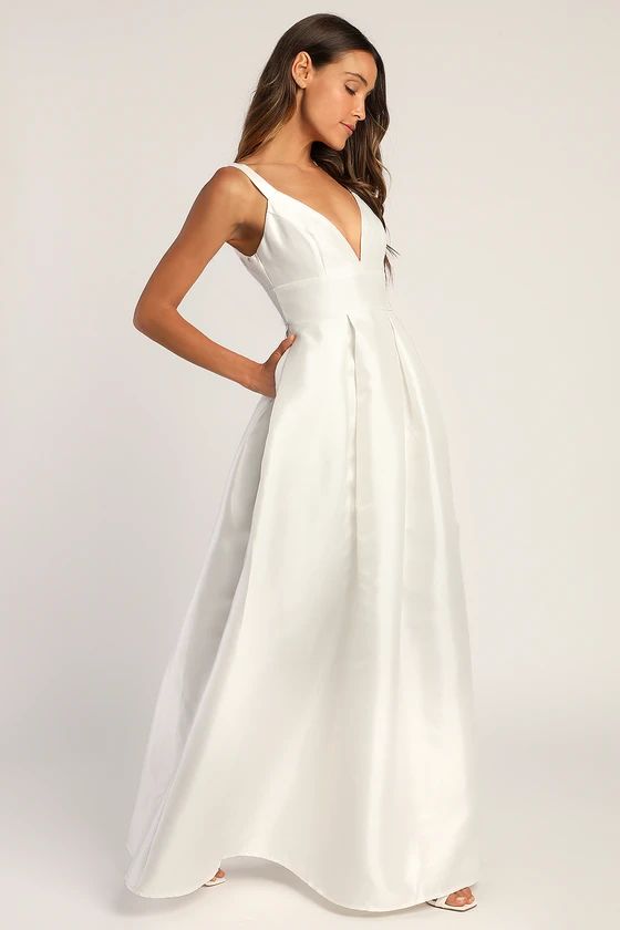 Ready For Romance Ivory Sleeveless Maxi Dress With Pockets | Lulus