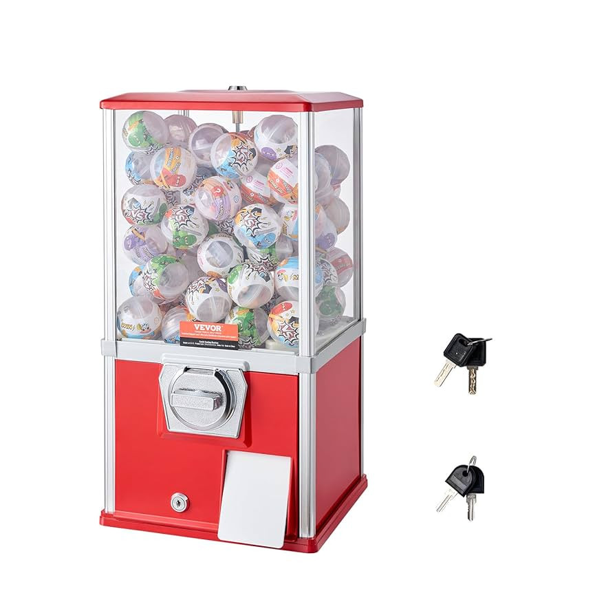 VEVOR Gumball Machine, 21" Height Home Vending Machine, PS Bouncy Balls Dispenser, Hold 180 Capsu... | Amazon (US)
