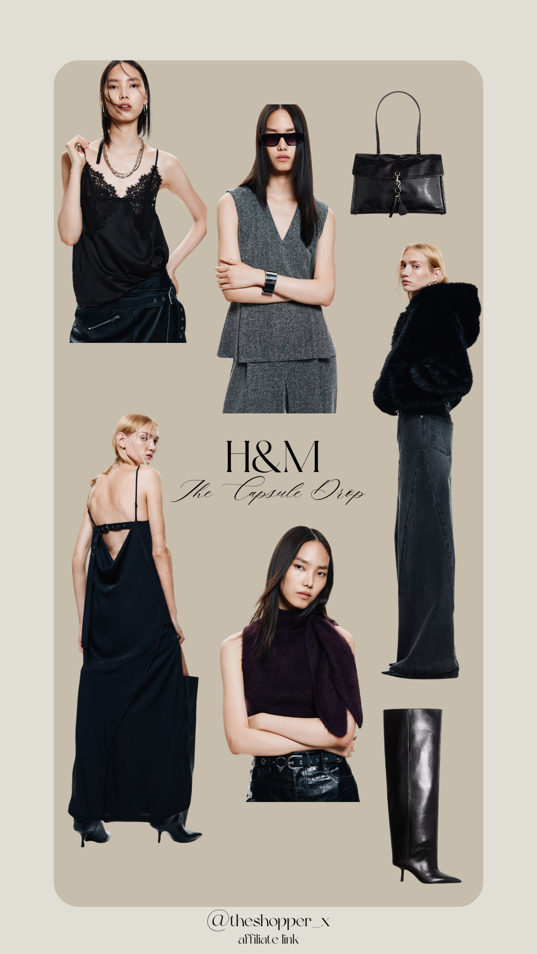 H&M New In, Knee-high boots, Pleat trousers, V-neck top, Lace top, Seam jeans, Strappy top 

 #LTKuk #LTKautumn #LTKstyletip