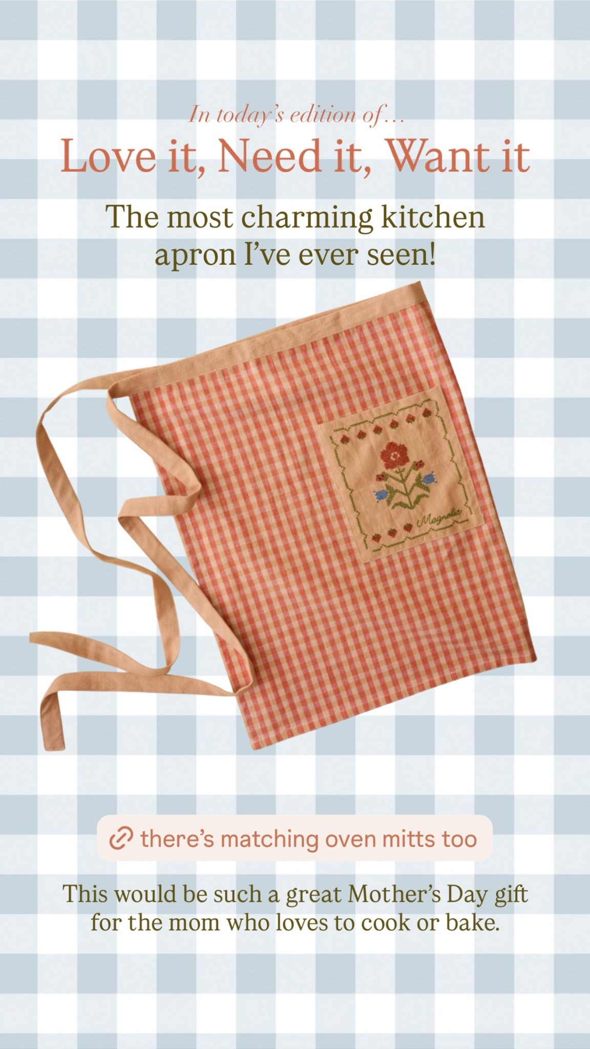 Love it, need it, want it. The most charming kitchen apron I’ve ever seen.

#LTKHome #LTKMothersDay
