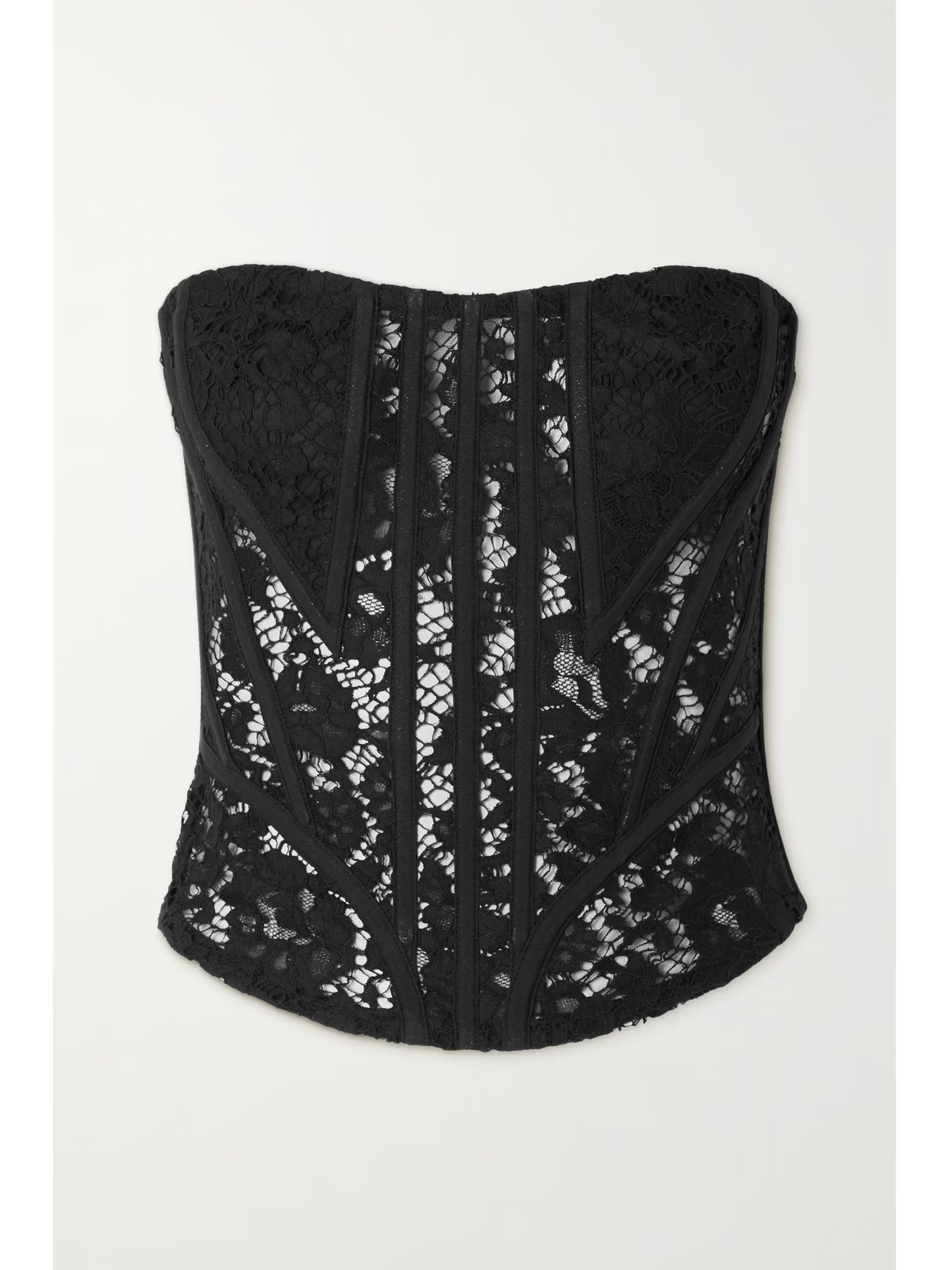 Dolce & Gabbana - Strapless Corded Lace Bustier Top - Black | NET-A-PORTER (UK & EU)