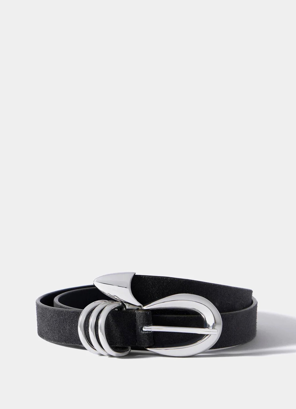 Grey Suede Slim Belt | Mint Velvet - ROW