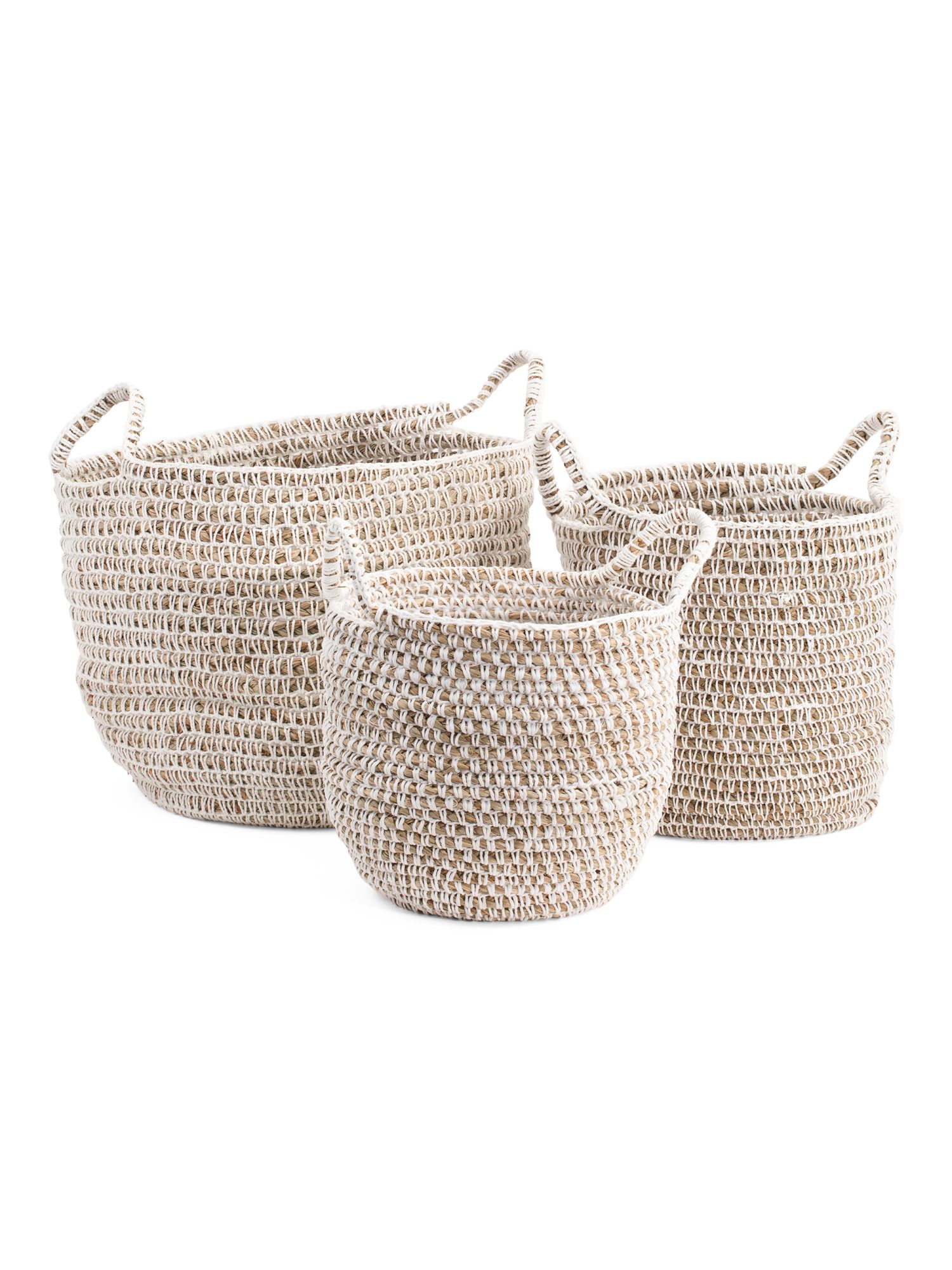 Mendong Crochet Weave Basket Collection | TJ Maxx