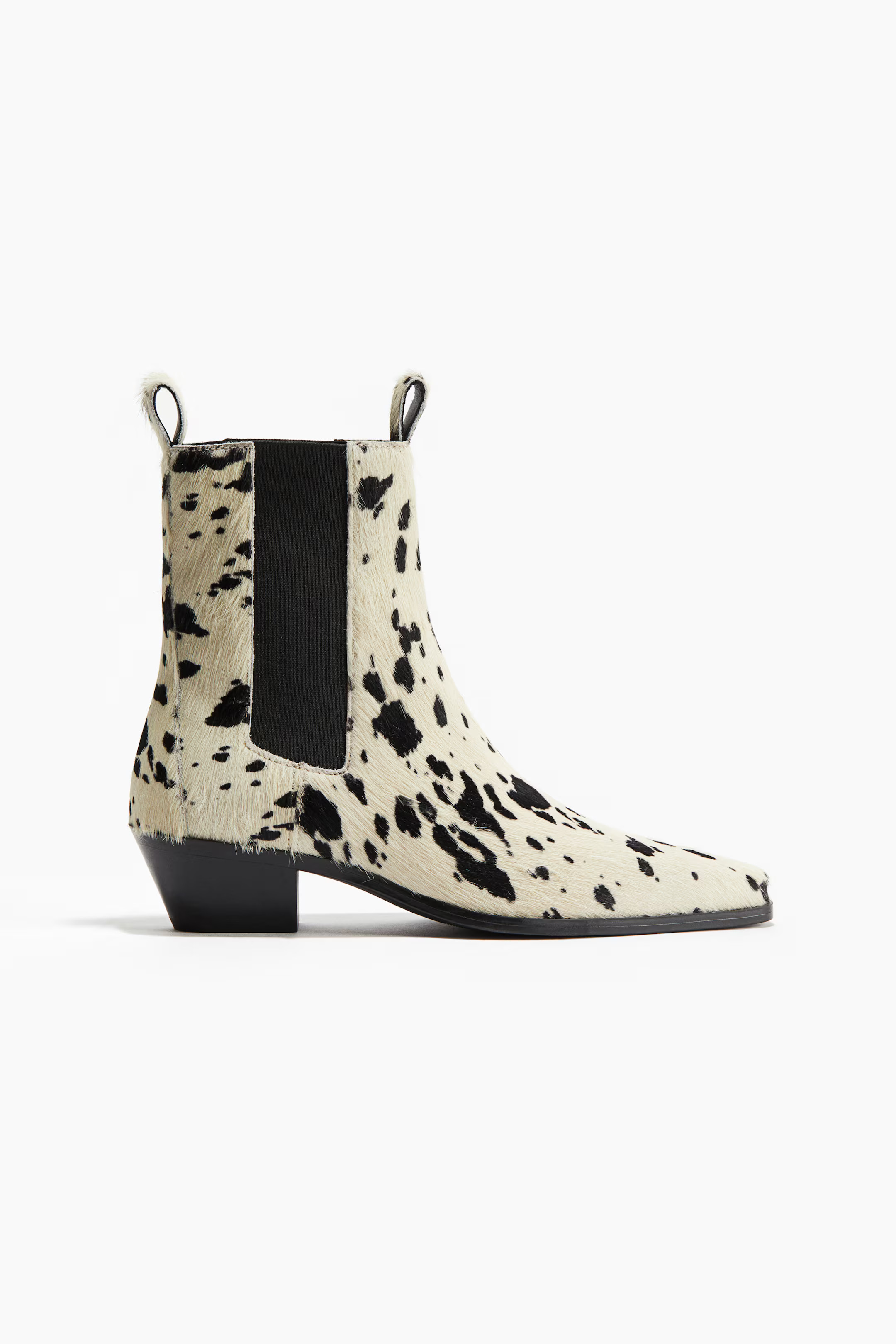 Leather Boots - Cream/cowhide print - Ladies | H&M CA | H&M (US + CA)