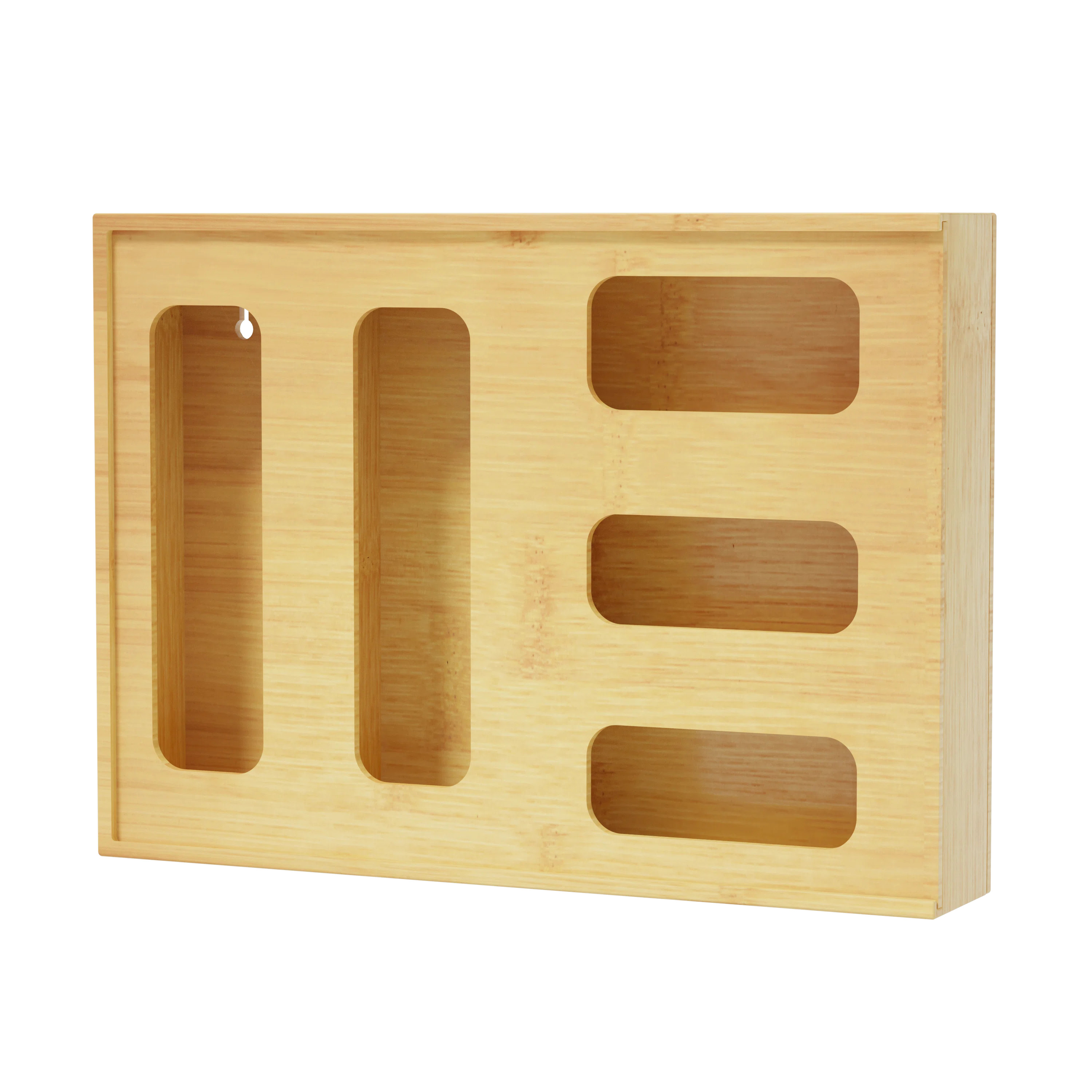 Bamboo Bag Storage Organizer for Kitchen Drawer, 1 Box with 5 Slots, Compatible with Gallon, Quar... | Wayfair North America