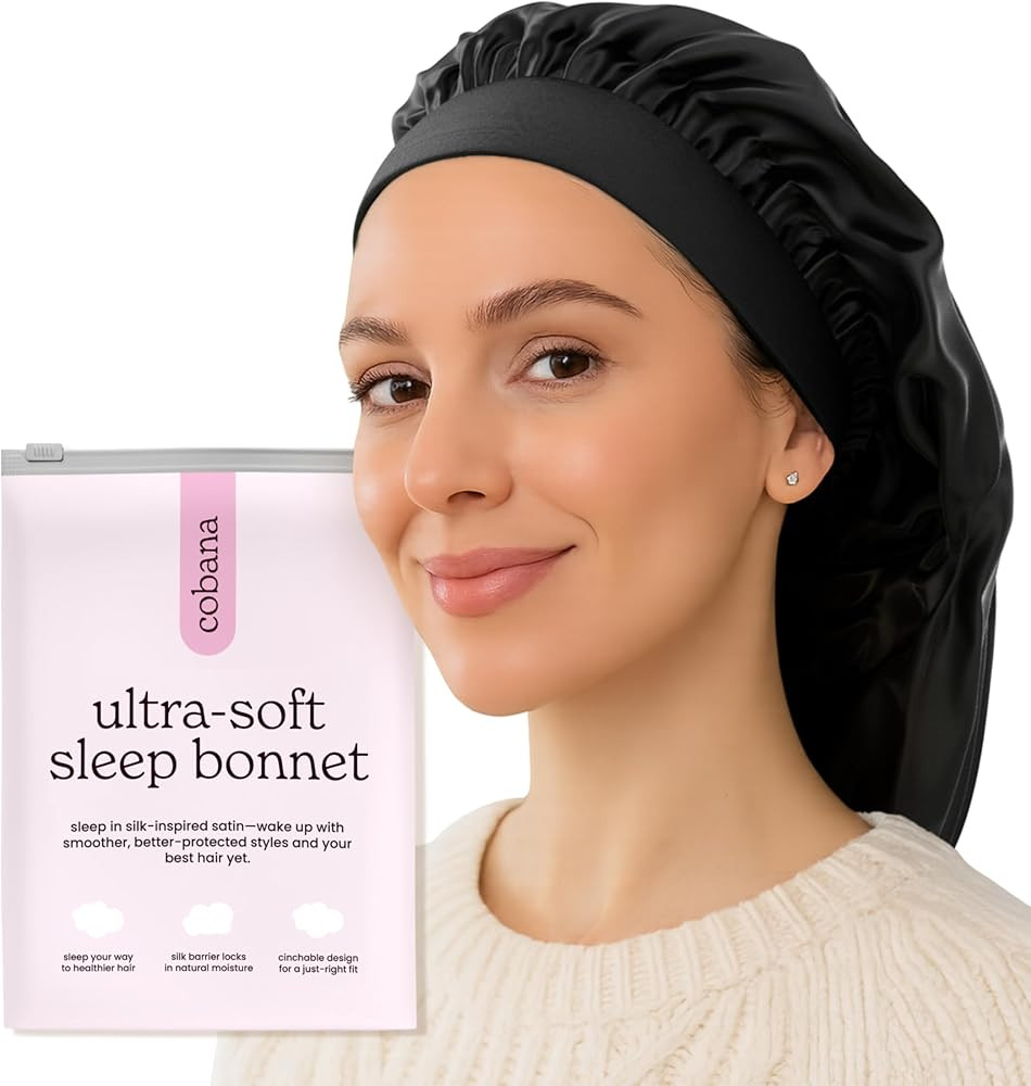 Cobana Adjustable Satin Sleep Bonnet – Silk Bonnet & Double-Lined Night Cap for All Hair Types ... | Amazon (US)