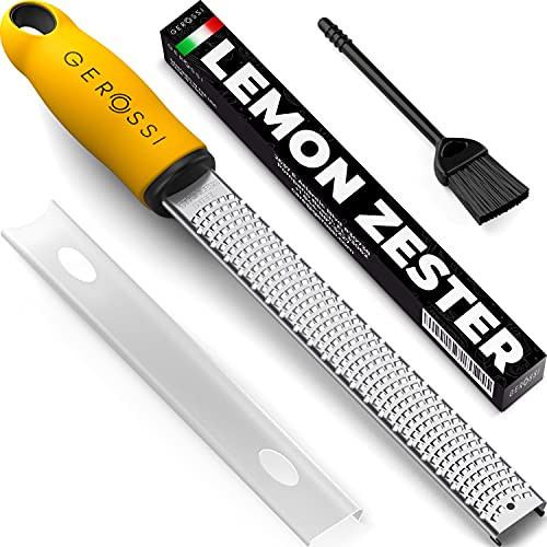 Stainless Steel Cheese and Citrus Zester Grater w/Extra Sharp Blade - Perfect for Lemons, Parmesan, Garlic, Chocolate - Spice Up any Kitchen Dish in Seconds with Your Premium Hand Held Shredder | Amazon (US)