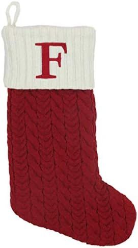 St. Nicholas Square 21-inch Monogram Embroidered Initial Cable Knit Red Christmas Holiday Stocking L | Amazon (US)