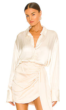 SNDYS Rising Satin Shirt in Champagne from Revolve.com | Revolve Clothing (Global)
