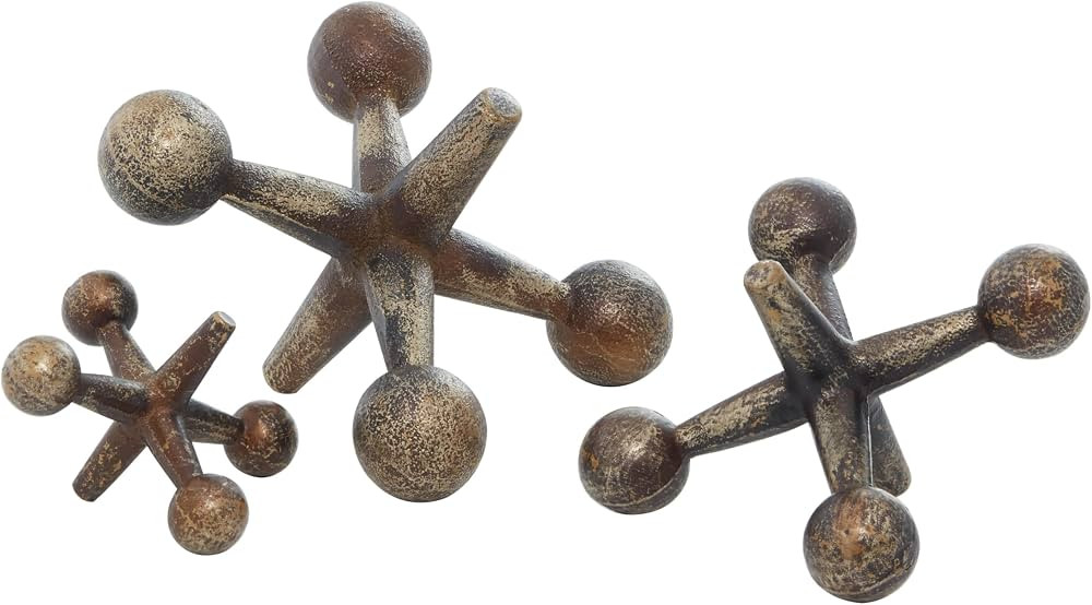 Deco 79 Metal Jack Decorative Sculpture Weathered Home Decor Statues, Set of 3 Accent Figurines 5... | Amazon (US)