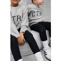 Jnr Emblem Soft Touch Leggings - Black | The Couture Club