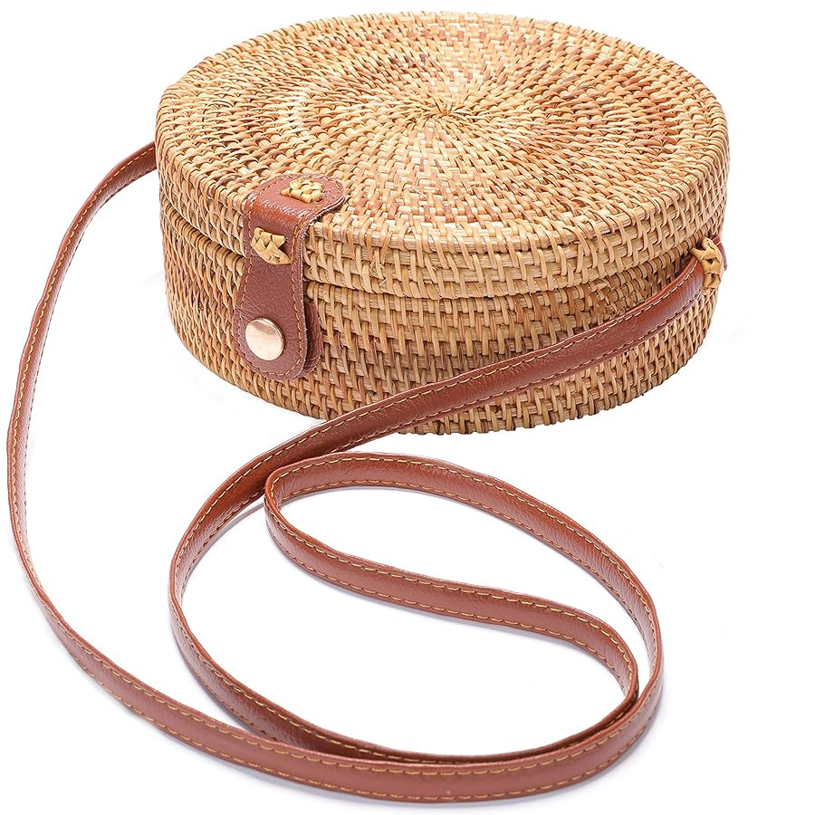XMLMRY Rattan Bag Summer Straw Beach Bag Woven Wicker Straw Bag Basket Vacation Straw Purse Beach... | Amazon (CA)
