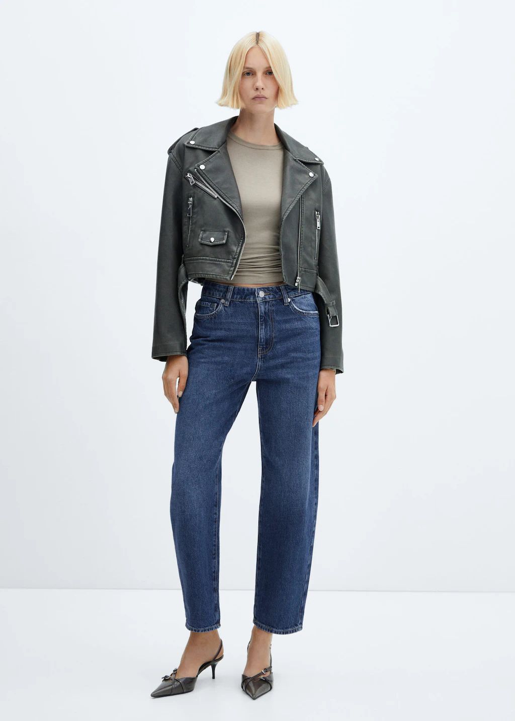 High-waist slouchy jeans -  Women | Mango USA | MANGO (US)